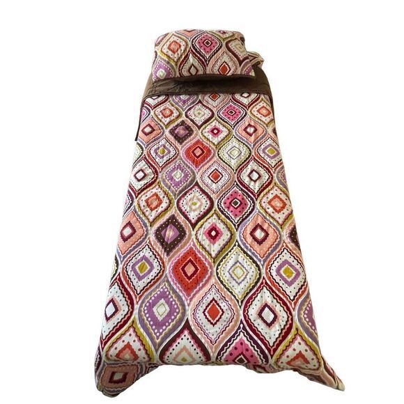 Pottery Barn Girls Diamond Print Twin Size Comforter Set - Picture 2 of 9